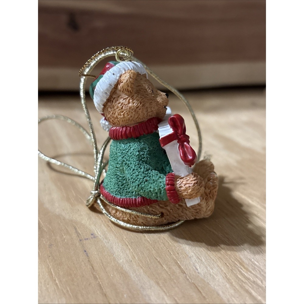 Avon Gift Collection Holiday Wishes Package Topper Ornament Teddy Bear W Box - Picture 4 of 6